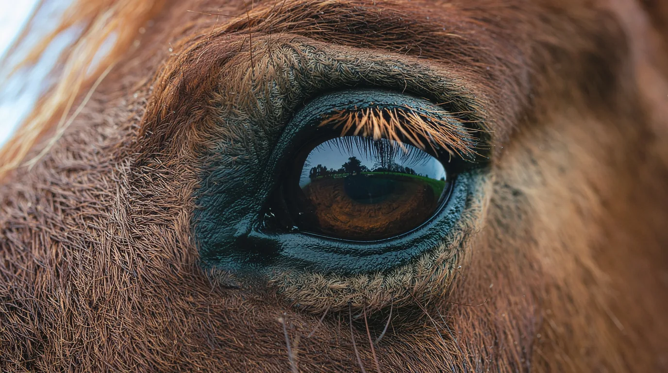 Un regard de cheval au Élevage du Vallon des Huppes, Eyjeaux