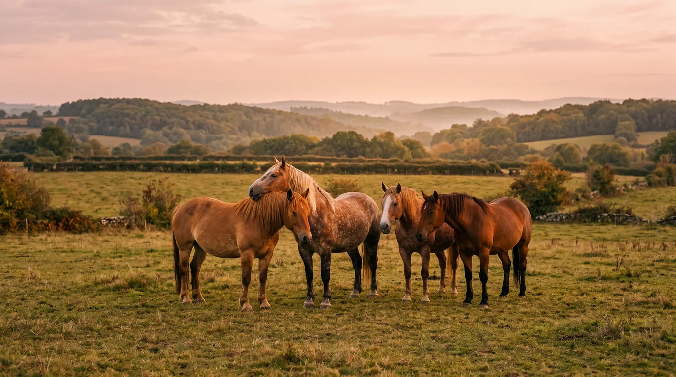 Les chevaux du Élevage du Vallon des Huppes en liberté, Haute-Vienne